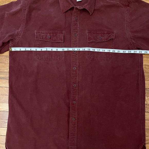 LL Bean Chamois Cloth Button Up Shirt Mens Size XL Tall Maroon Casual Cotton - Picture 6 of 9